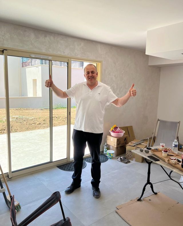 Client satisfait : séjour grand format gris