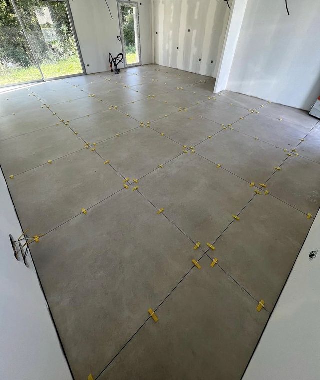 Pose de carrelage grand format 120 × 120 cm